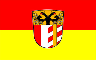 Die Flagge vom Regierungsbezirk Schwaben
