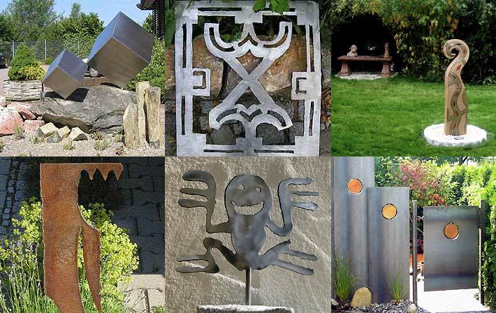 Skulpturen und Figuren aus Stahl oder Metall im Garten