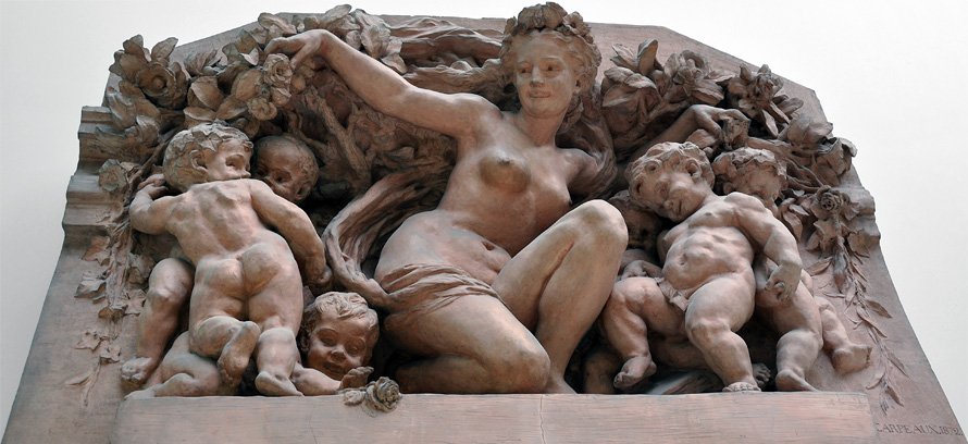 Foto von einem Terracotta-Modell - Triumph der römischen Göttin Flora - im Museum der Schönen Künste von Valenciennes