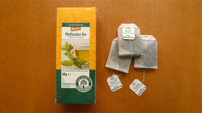 Bio-Pfefferminze-Tee mit Teebeuteln von Demeter