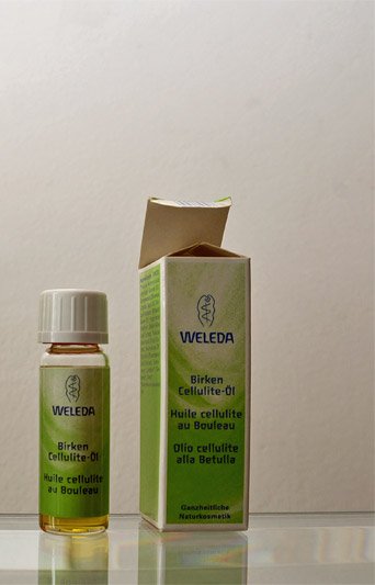 Kleine Flasche Cellulite-Birkenöl von Weleda