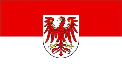 Flagge vom deutschen Bundesland Brandenburg