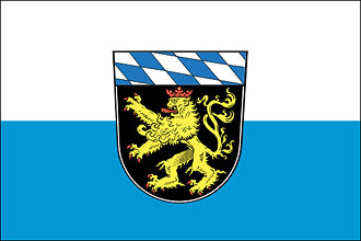 Die Flagge vom Regierungsbezirk Oberbayern