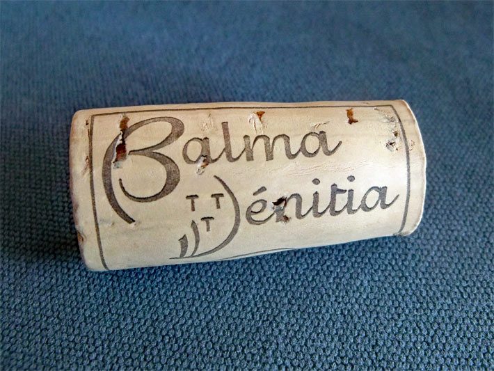 Korken von einer Weinflasche mit der Aufschrift Balma Vénitia