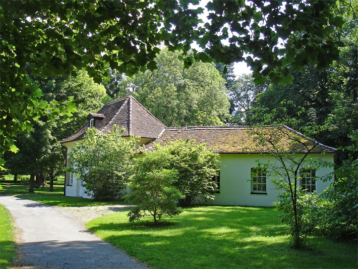 Alter Baumbestand im Stuttgarter Schloßpark Hohenheim im Bereich vom Römischen Wirtshaus aus dem Jahr 1777