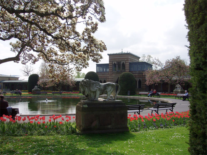 Seerosenteich im Zoologisch-Botanischen Garten Wilhelma in Stuttgart