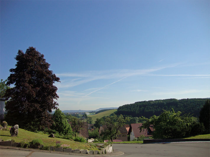 Panoramaaufnahme von Wellendingen in Richtung Bodensee